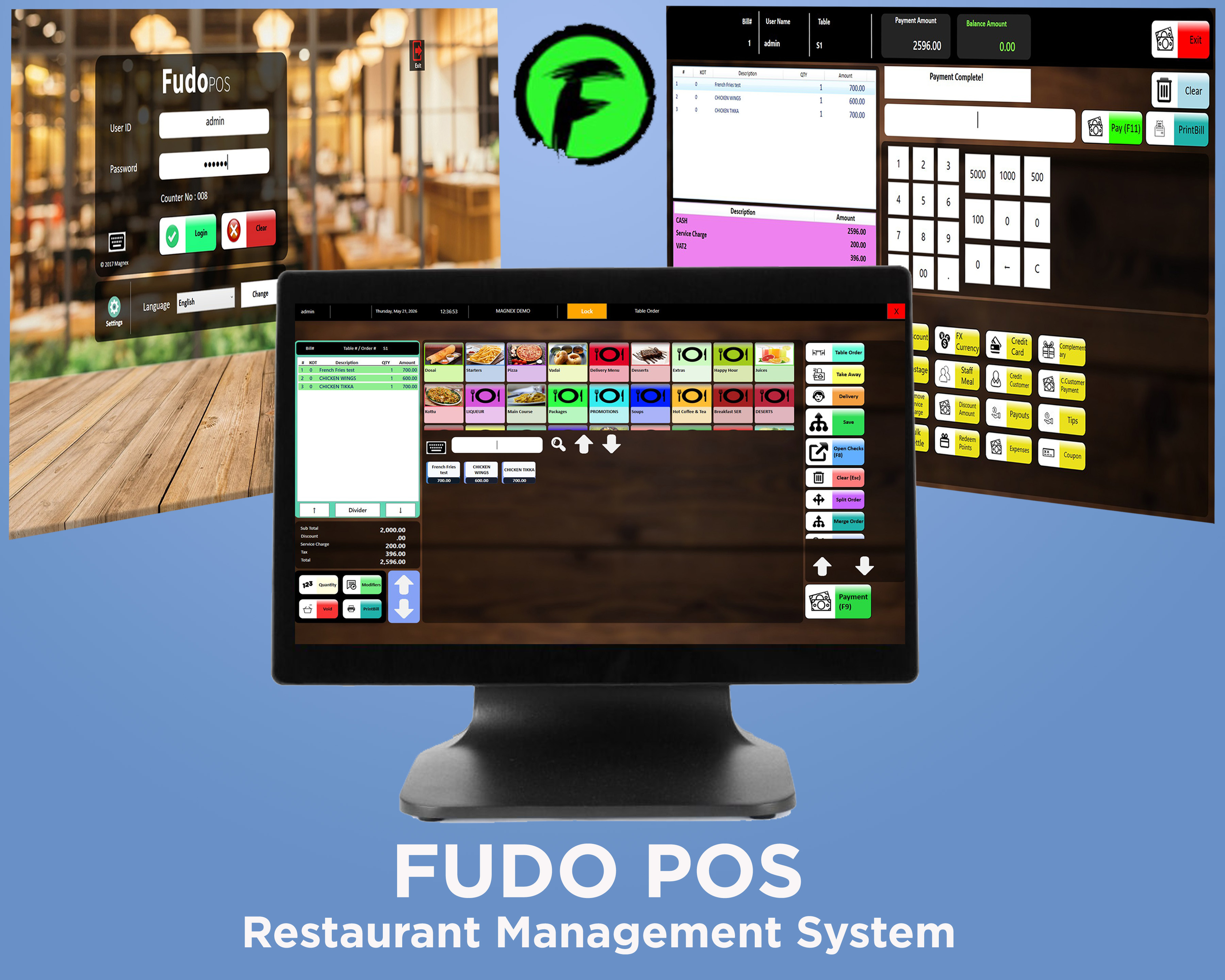 FUDO restaurant POS product screen