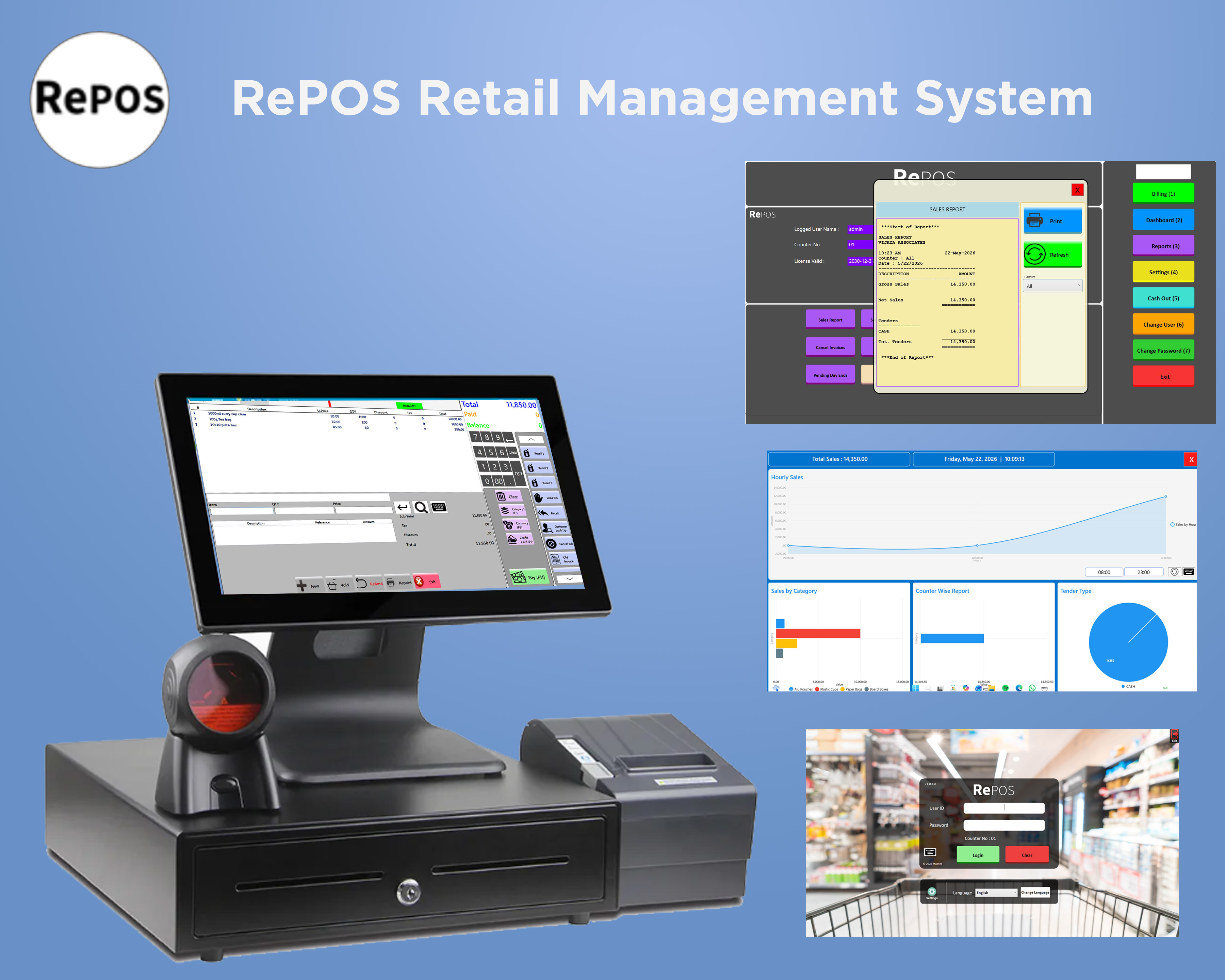 RePOS retail management product screen